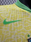 2024 Brazil Home Long sleeves Player Version Soccer Jersey