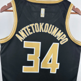24-25 BUCKS ANTETOKOUNMPO #34 Black Glory Edition Top Quality Hot Pressing NBA Jersey