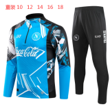24-25 Napoli High Quality Kids Half Pull Tracksuit