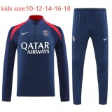 24-25 PSG High Quality Kids Half Pull Tracksuit