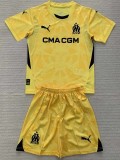 24-25 Marseille Yellow GoalKeeper Kids Soccer Jersey