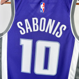22-23 KINGS SABONIS #10 Purple Away Top Quality Hot Pressing NBA Jersey(V领）