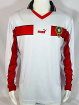 1998 Morocco Away White Long Sleeve Retro Soccer Jersey