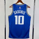 23-24 Kings SABONIS #10 Blue City Edition Top Quality Hot Pressing NBA Jersey