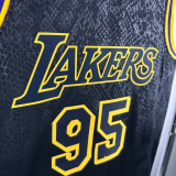LAKERS TOSCANO #95 Black Top Quality Hot Pressing NBA Jersey