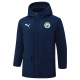 24-25 Man City Royal Blue Hooded Windbreaker Fabric Cotton Coat (白彪标)
