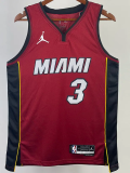 22-23 HEAT WADE #3 Red Top Quality Hot Pressing NBA Jersey (Trapeze Edition)