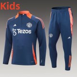 24-25 Man Utd High Quality Kids Half Pull Tracksuit