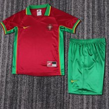 1998 Portugal Home Retro Kids Soccer Jersey