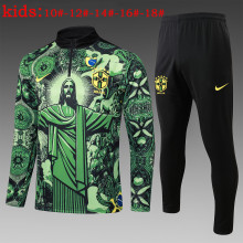 25-26 Brazil High Quality Kids Half Pull Tracksuit
