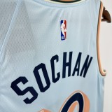 24-25 SA Spurs SOCHAN #10 Light blue City Edition Top Quality Hot Pressing NBA Jersey