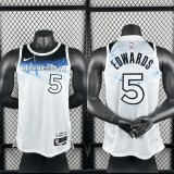 24-25 Timberwolves EDWARDS #5 White City Edition Top Quality Hot Pressing NBA Jersey