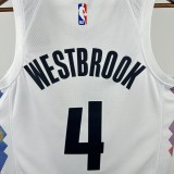 24-25 Nuggets WESTBROOK #4 White City Edition Top Quality Hot Pressing NBA Jersey