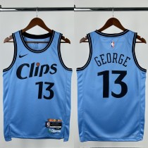 24-25 Clippers GEORGE #13 Blue City Edition Top Quality Hot Pressing NBA Jersey