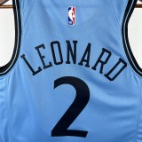24-25 Clippers LEONARD #2 Blue City Edition Top Quality Hot Pressing NBA Jersey