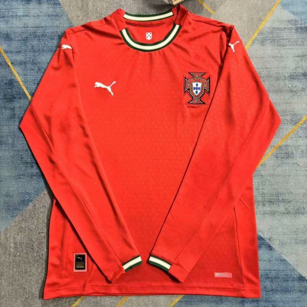 25-26 Portugal Home Long Sleeve Soccer Jersey (长袖)