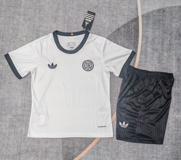 24-25 Germany White 125th Anniversary Kids Soccer Jersey