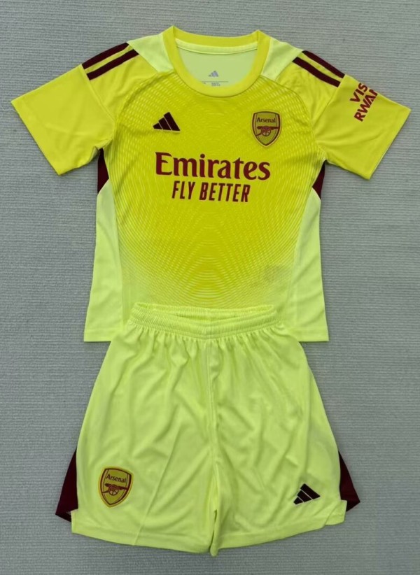 25-26 ARS Light Yellow GoalKeeper Kids Soccer Jersey