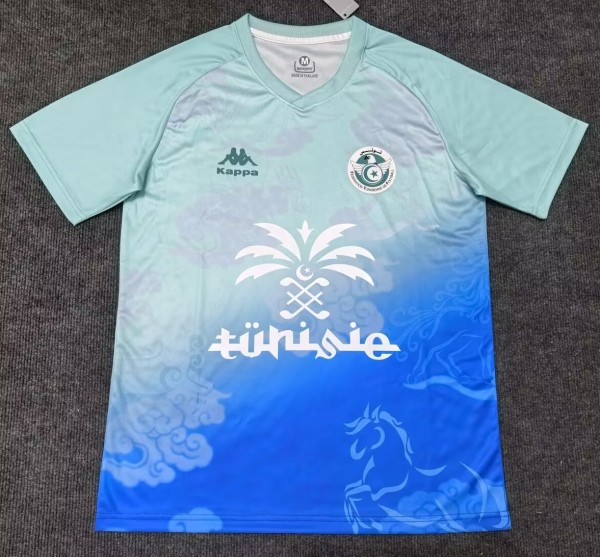 25-26 Tunisia Blue Green Special Edition Fans Soccer Jersey