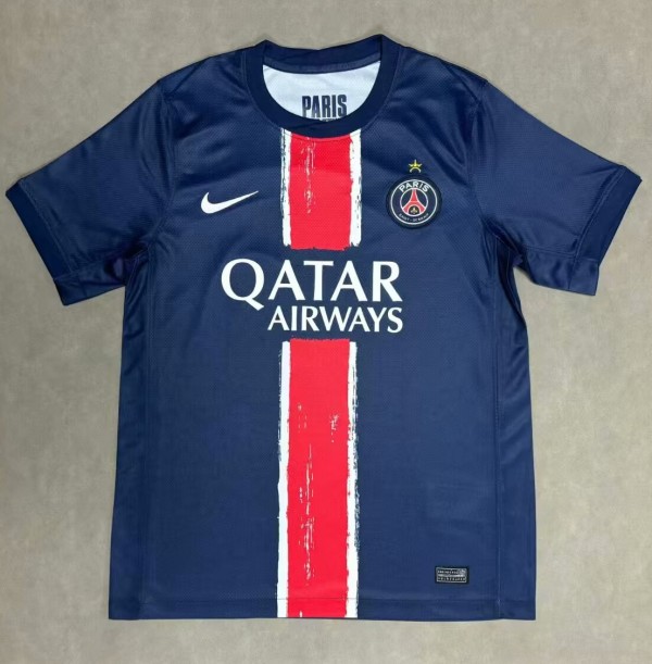 24-25 PSG Home Fans Soccer Jersey*胸前星星是刺绣