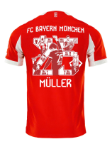 25-26 Bayern Home Muller #25 Print Picture Number Fans Soccer Jersey*球迷