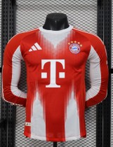 25-26 Bayern Home Long Sleeve Player Version Soccer Jersey (长袖球员)