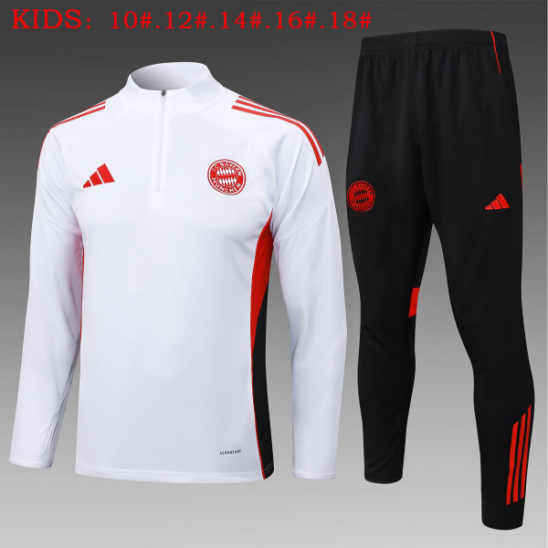 25-26 Bayern High Quality Kids Half Pull Tracksuit