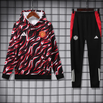 25-26 Man Utd Red Black Hoodie Tracksuit (卫衣套装)