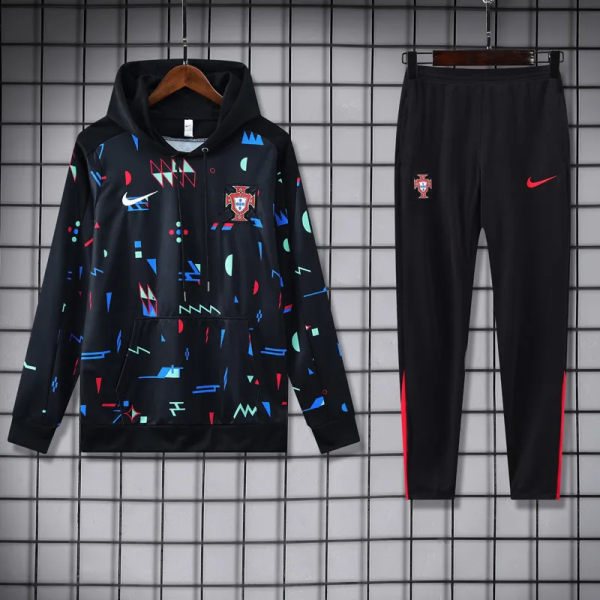 24-25 Portugal Black Hoodie Tracksuit (卫衣套装)