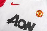 2010-2011 Man Utd UCL Version Away White Retro Soccer Jersey