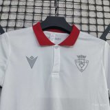 25-26 Osasuna White Polo Short Sleeve