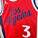24-25 Clippers PAUL #3 Red Top Quality Hot Pressing NBA Jersey (Trapeze Edition) 飞人版