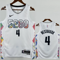 24-25 Nuggets WESTBROOK #4 White City Edition Top Quality Hot Pressing NBA Jersey