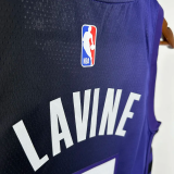 23-24 Kings LAVINE #8 Purple Top Quality Hot Pressing NBA Jersey (Trapeze Edition)飞人版