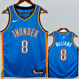 22-23 OKC Thunder WILLIAMS #8 Blue Top Quality Hot Pressing NBA Jersey