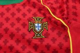2004 Portugal Home Long sleeves Retro Kids Soccer Jersey