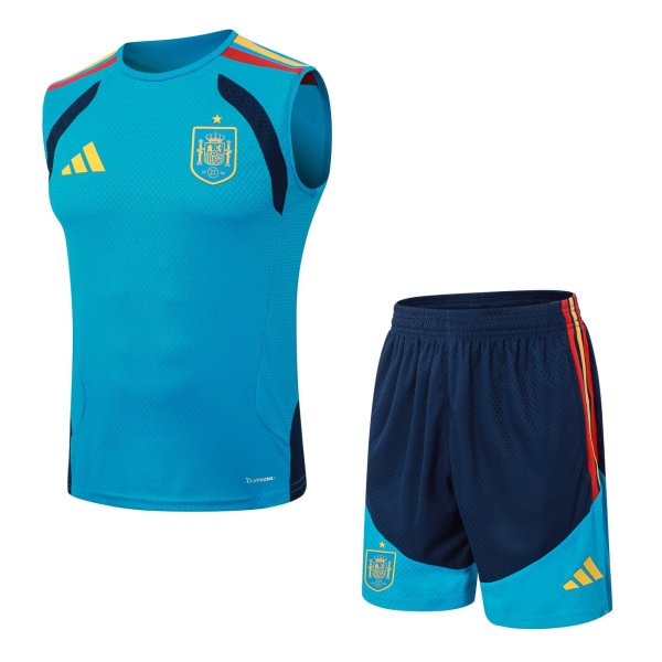 2026 Spain Blue High Quality Player Version Tank Top And Shorts Suit (球员套装)