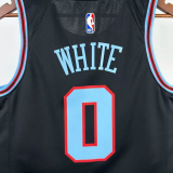 25-26 BULLS WHITE #0 Black City Edition Top Quality Hot Pressing NBA Jersey