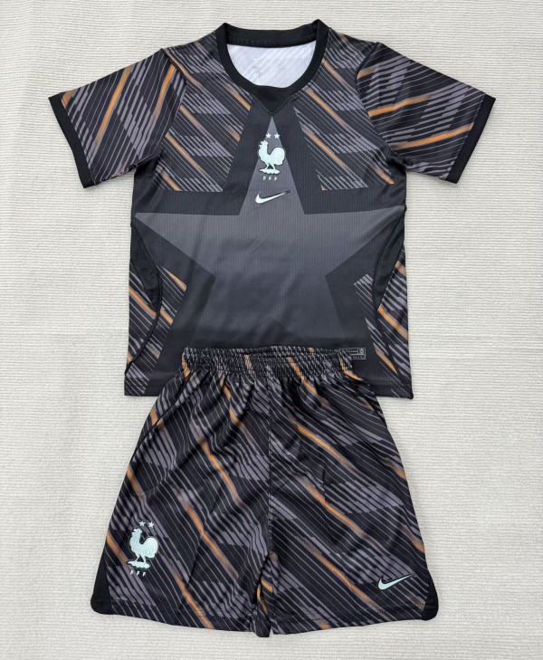2026 France Black GoalKeeper Kids Soccer Jersey