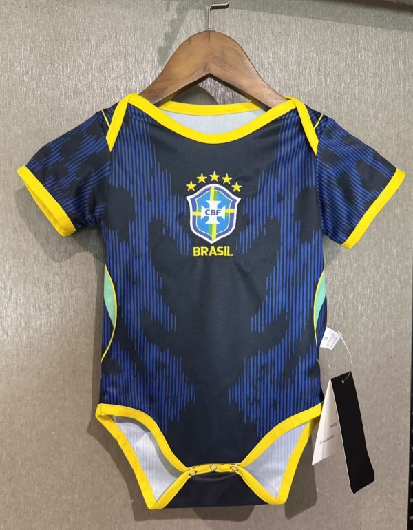 2026 Brazil Away Baby Infant Crawl Suit