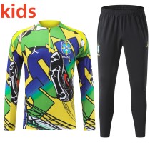 26-27  Brazil High Quality Kids Half Pull Tracksuit