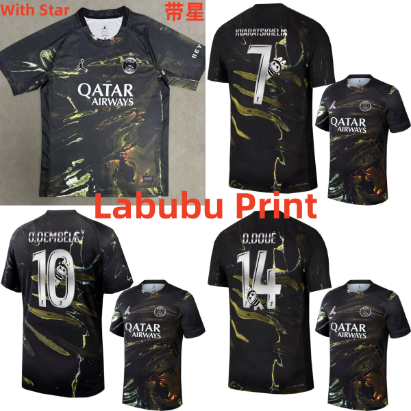 25-26 PSG Special Edition Labubu Print Fans Soccer Jersey（With Star）*带星