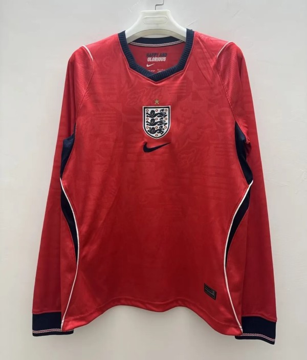 2026 England Away Long Sleeve Fans Soccer Jersey (长袖)
