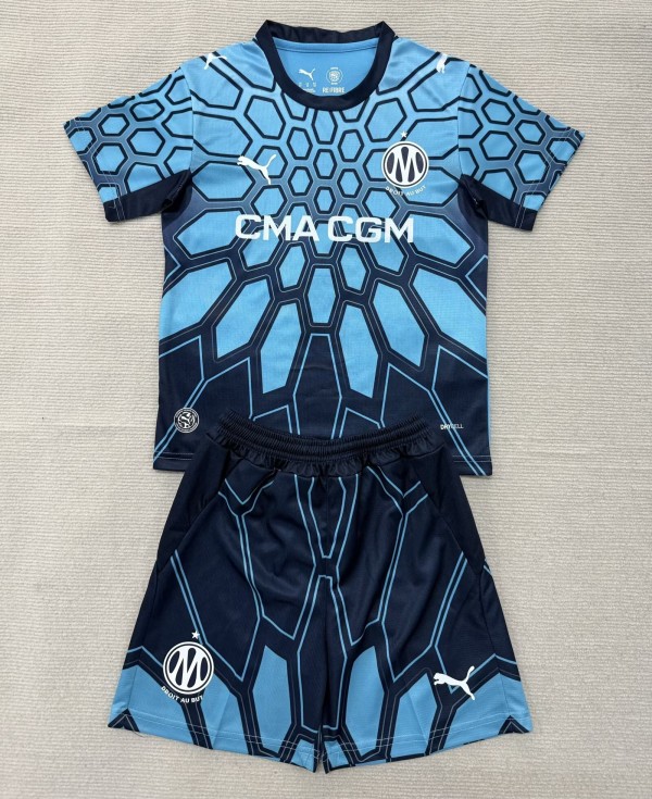 26-27 Marseille Blue GoalKeeper Kids Soccer Jersey