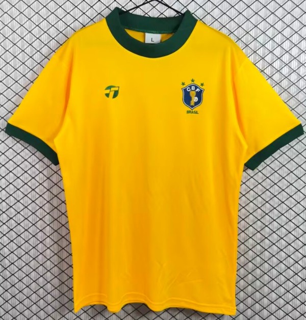 1982 Brazil Home Yellow Retro Soccer Jersey