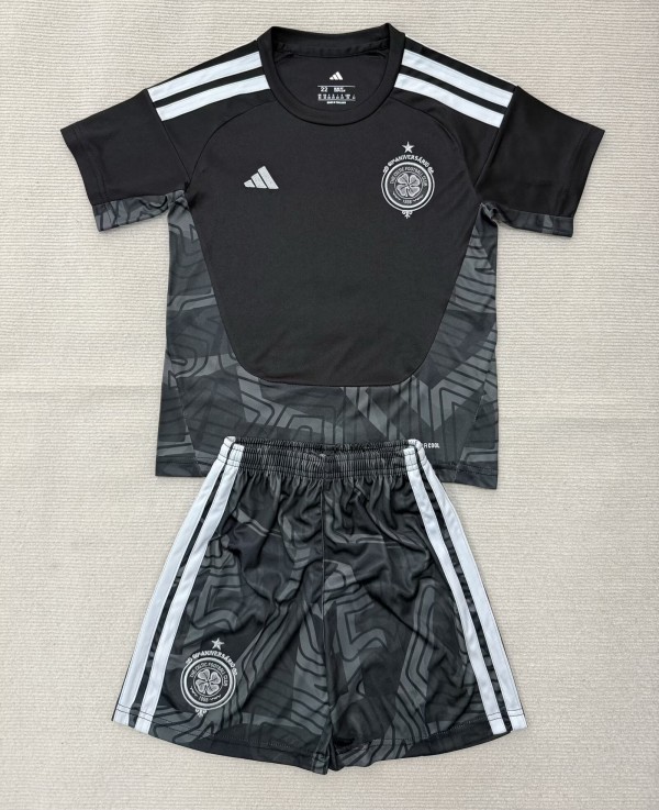 26-27 Celtic Black Goalkeeper Kids Soccer Jersey