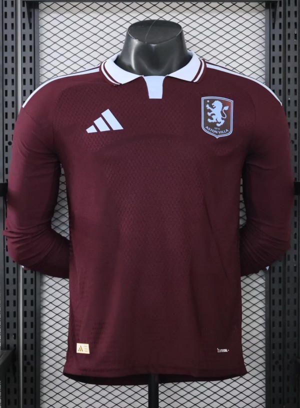 26-27 Aston Villa Home Long Sleeve Player Version Soccer Jersey*长袖球员