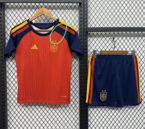 2026 World Cup Spain Home Kids Soccer Jersey (With 2 Star)*两颗星