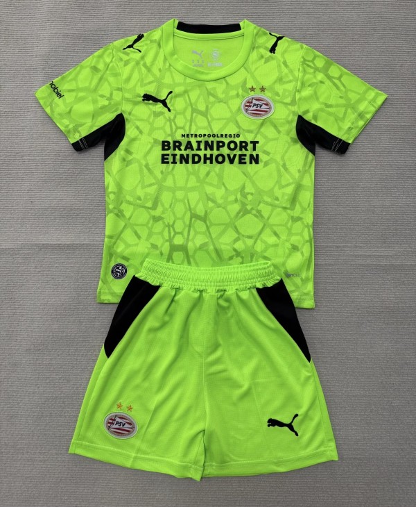 26-27 PSV Green GoalKeeper Kids Soccer Jersey