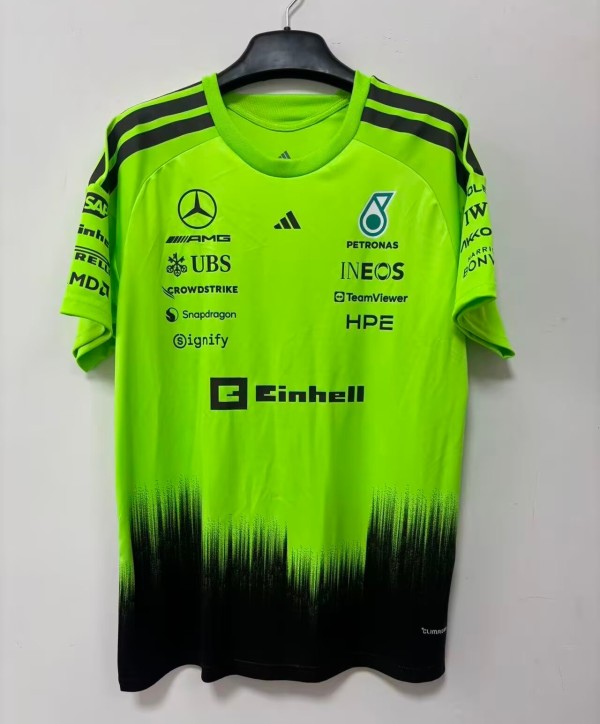 2026 F1 Benz New Pattern Short Sleeve Racing Suit
